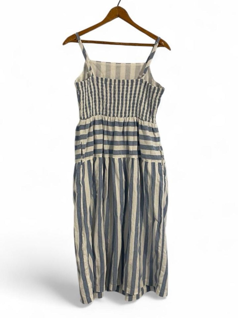 Universal Thread Women's M Blue White Stripe Summer Smocked Cotton Sun Dress